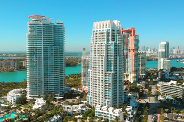Fototapeta na wymiar Aerial view near Miami Beach