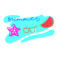 Summer Icon Vector Background Illustration