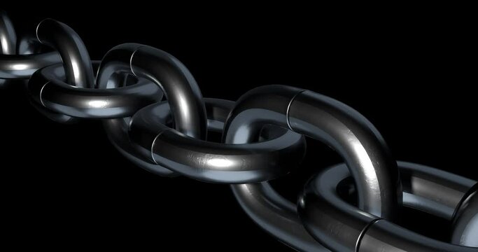 4k Metal Chain links. 3d rendering