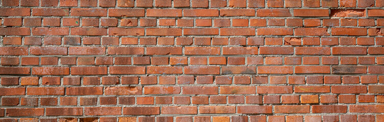 texture of old red brick wall background
