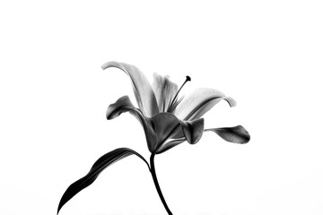 still life giglio in bianco e nero