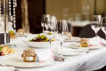 Table Dressed Up For Wedding Reception 