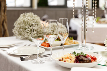 Table Dressed Up For Wedding Reception 