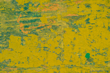 horizontal picture of old horizontal wooden background with yellow paint