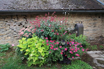 narrow streets in a small medieval city in Burgundy, France