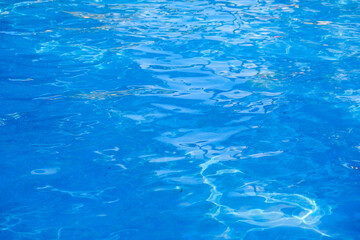 Water in swimming pool rippled water detail background