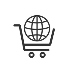 put in shopping cart, Globe icon. vector design