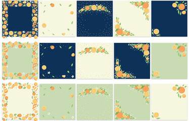 Juicy bright oranges as social media post templet. Add quotes, sayings, positive messages, and share on social media. 