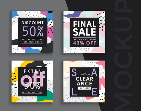 Sale banner layout design. Set of social media web banners for shopping, sale, product promotion.	
