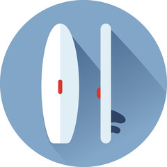 sport icons on sup board in flat style.