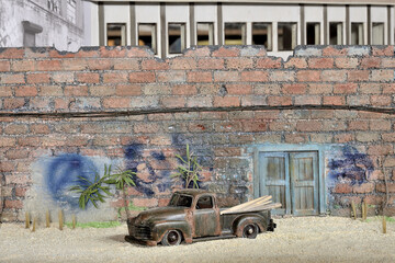 diorama coches y camionetas de juguete maquetas realistas 