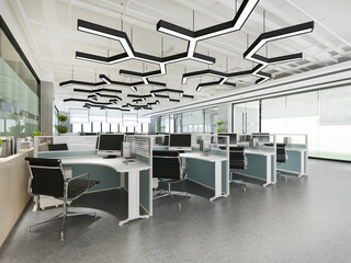 3d rendering business meeting and working room on office building