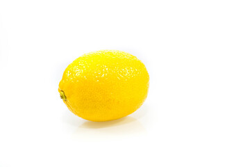 Fresh, healthy, riped lemon isolated on white background with space for text.