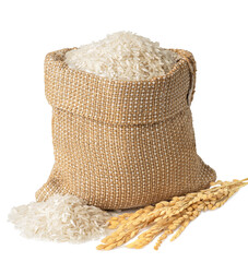 rice in burlap sack