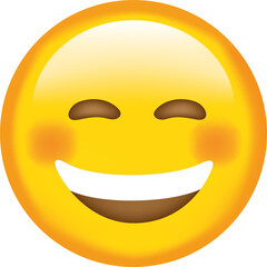 Vector emoji. Smiling face. Smile vector emoji. Happy emoticon. Cute emoticon isolated on white background.