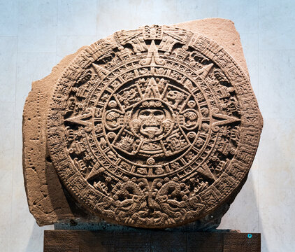 MEXICO CITY - DECEMBER 26, 2015: Interior Of National Museum Of Anthropology In Mexico City - The Most Visited Museum In Mexico.