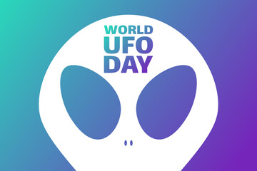 World UFO Day. July 2. Holiday concept. Template for background, banner, card, poster with text inscription. Vector EPS10 illustration.