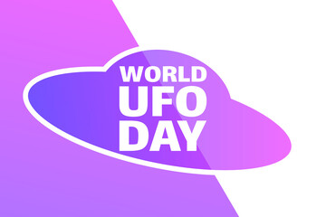 World UFO Day. July 2. Holiday concept. Template for background, banner, card, poster with text inscription. Vector EPS10 illustration.