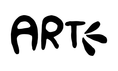 Handwritten vector typography. Art lettering text isolated on white background. Hand drawn illustration. Monochrome typographic inscription. Banner, poster template