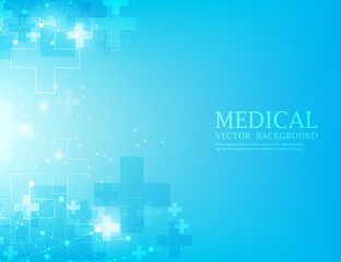 futuristic medical cross pattern.blue medical wallpaper design
