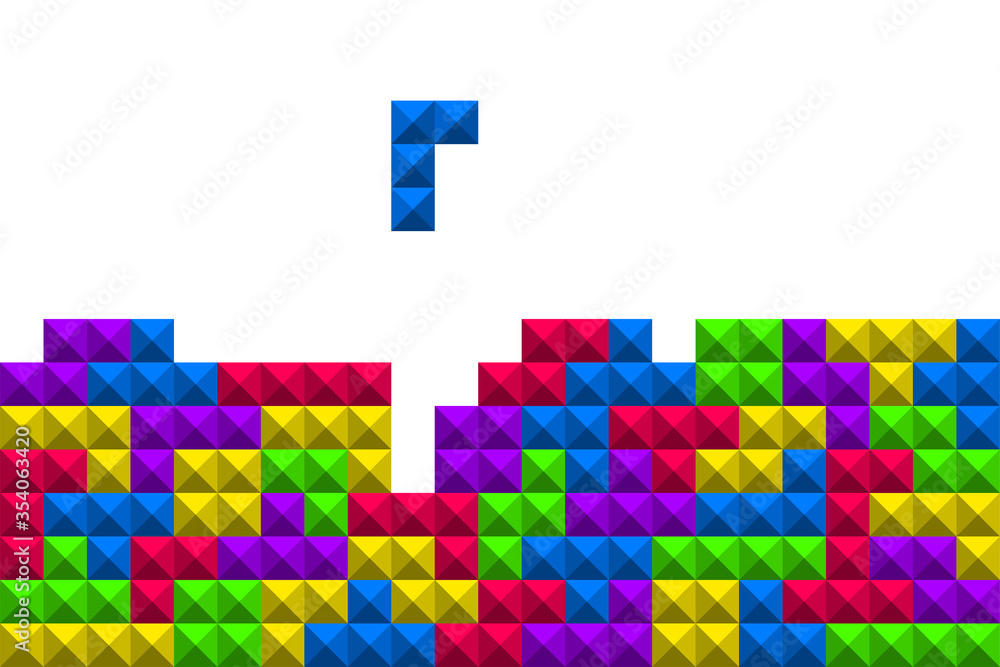 Poster tetris game. abstract seamless pattern. geometric shape. seamless vector pattern. vector isolated il
