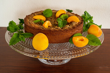 cheesecake with apricot and mint