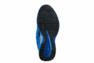Sole of sports shoes blue with black accents