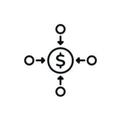 Outline Crowdfunding Icon - Support Creators and Ideas with Money - Vector