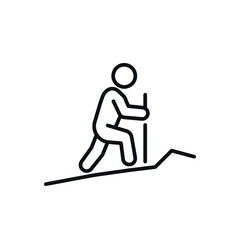 Hiking Icon - Symbol of Outdoor Activity - Vector