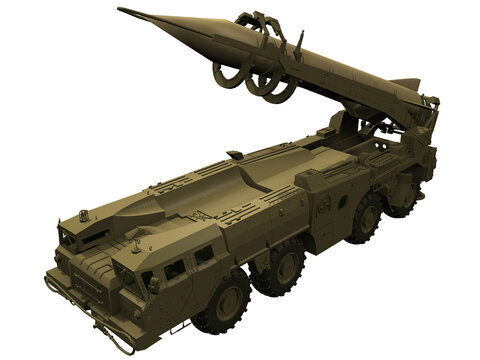 3d Rendering Of A Soviet Tactical Ballistic Missile Launcher