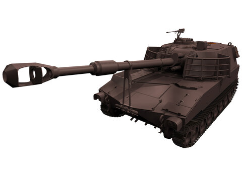 3d Rendering of a American Self-Propelled Howitzer