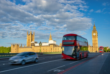 Fototapeta na wymiar Big Ben and Westminster in morning light. London.England