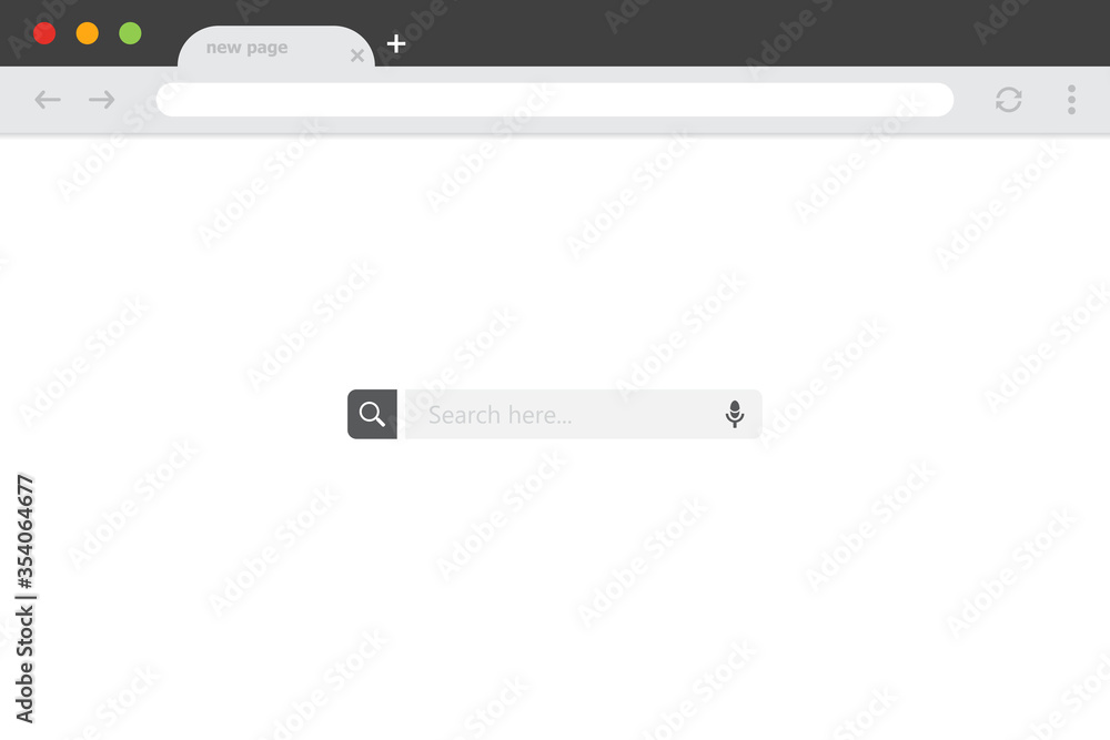 Poster Browser window with search bar in a flat design