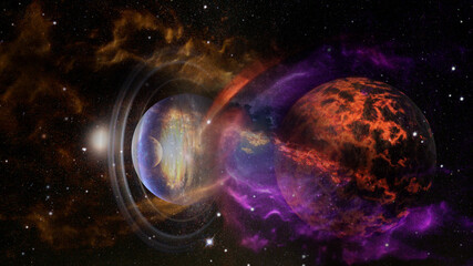 Extraterrestrial planets. Elements of this image furnished by NASA.