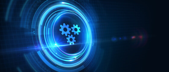 Business, Technology, Internet and network concept. Automation Software Technology Process System.3D illustration.