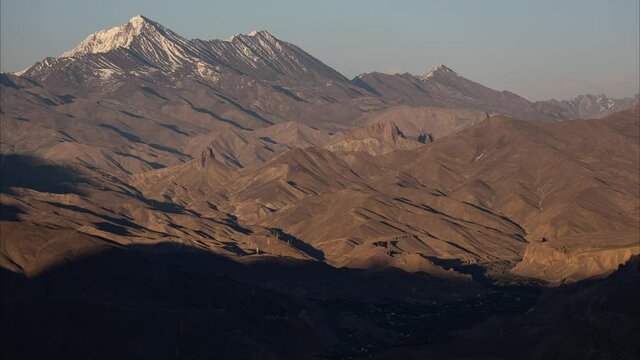 sunset over the village, ladakh. himalaya