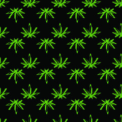 cannabis pattern seamless leaves nature on black background print fabric printing covers printing on plastic on T-shirts clothes for men and women