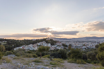 Sunset over the National Observatory in Athens