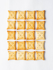 Four-corner cookie crackers on a white background.