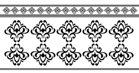 Saree border design concept of vector florals isolated on a white background is in Seamless pattern