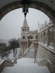 Obraz premium Empty Bastion Stairway in the Winter