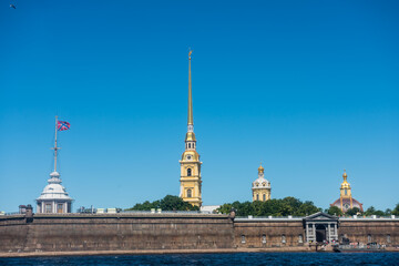 The Peter and Paul Fortress,  the original citadel of St. Petersburg, Russia, founded by Peter the Great in 1703 and built to Domenico Trezzini's designs from 1706 to 1740 as a star fortress.