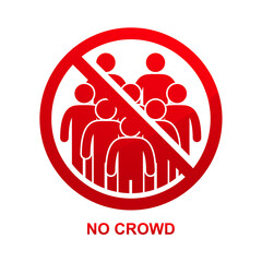 No crowd sign isolated on white background vector illustration.