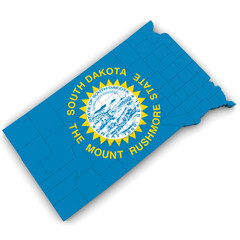 3d Rendering of the State of South Dakota