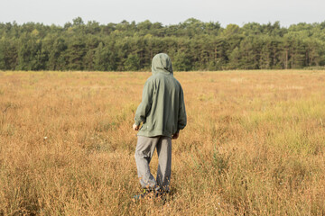 A man in a field