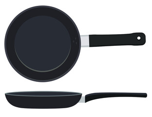 Frying pan vector isolated stock image on a white background. Pan