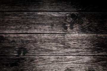 Grey brown wood weathered desk board texture. Abstract background, empty template, text space.