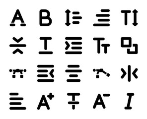 Text Editor Icon Set (Black Series)