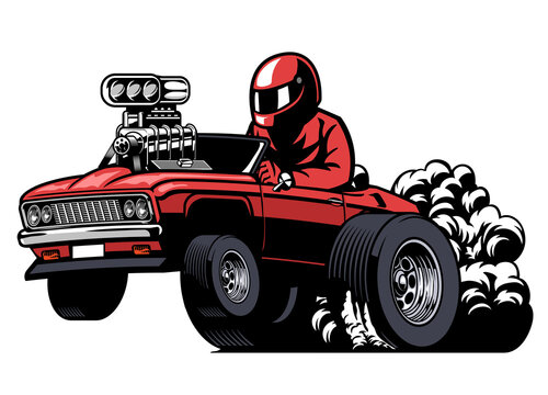 cartoon american mucle car