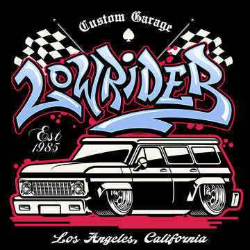 Shirt Design Of Hip Hop Graffiti Lowrider Truck